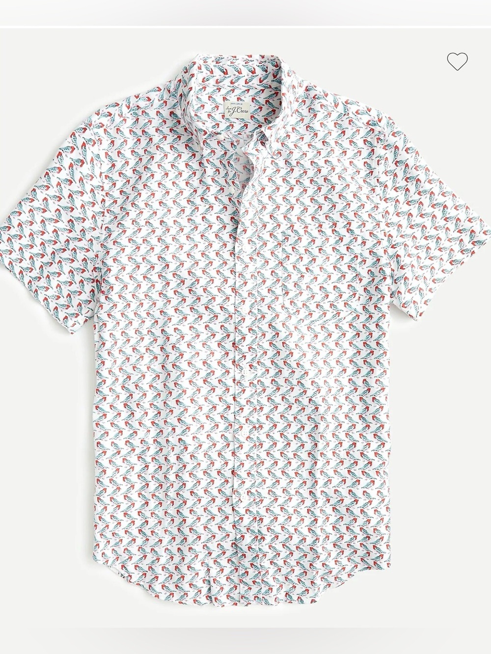J.Crew 100% Linen Baby Bird Novelty print Shirt , size M